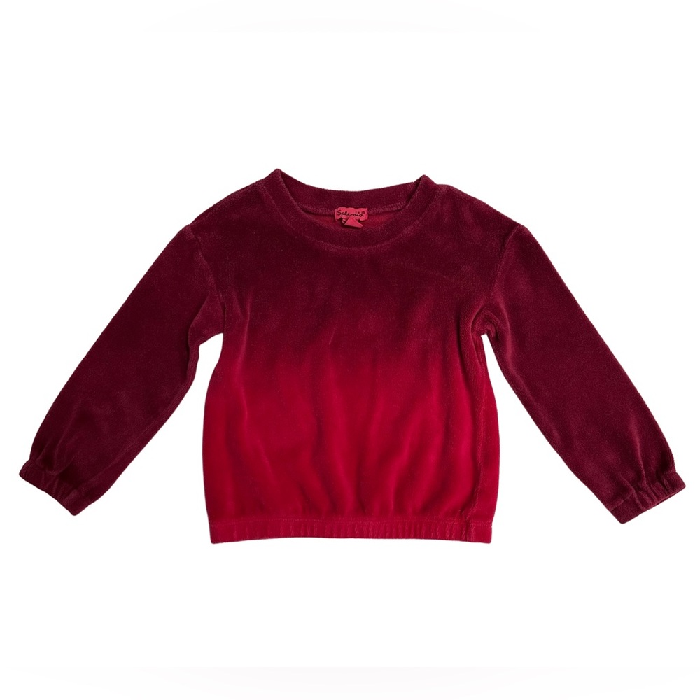 3 for $20 Splendid girls velour ombré red long sleeve top Size 3T